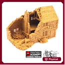 Ruined Hollyhock Cottage - King and Country - Printable Scenery Terrain Wargaming D&D DnD 10mm 15mm 20mm 25mm 28mm 32mm 40mm 54mm Painted options
