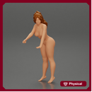 Naked Sexy Girl in short putting gas in car at gasoline station