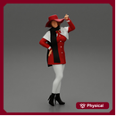 girl in christmas costume with hat standing and posing