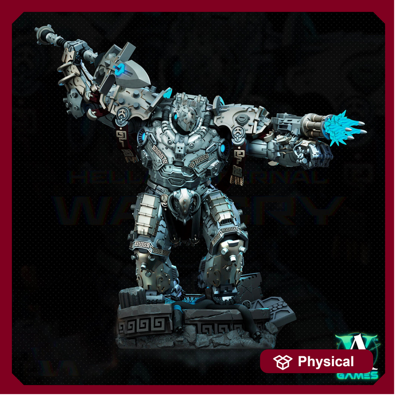 Sci-Fi Heavy Terminator Battle Mech Knight Miniature | 32mm, 40mm, 50mm, 65mm 80mm BASE SIZES | Resin Unpainted | Sci-fi Archvillain Games - Only-Games