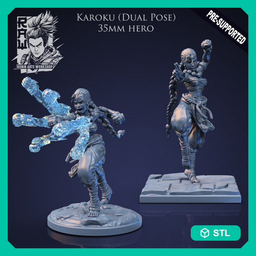 Karoku The Monk - Idle and Action Pose - STL only - Only-Games