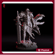 Human Paladin, Fighter Sword  | UNPAINTED Miniature | 28mm, 32mm, 54mm,75mm, 100mm Scales | Pathfinder Figure | DnD | Dungeons & Dragons | - Only-Games