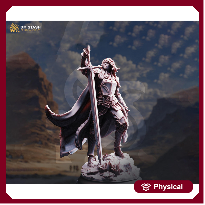 Female Paladin Oath of Devotion Ancients Vengeance Knight | 5 Scales | D&D Unpainted Miniature - Only-Games
