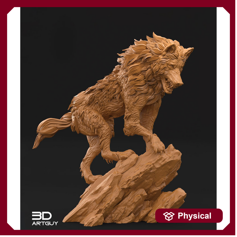 DireWolf  (5 sizes ) Unpainted | 28mm,32mm,54mm,75mm,100mm Scale | Resin Dungeons and Dragons D&D 5e  | Pathfinder | - Only-Games