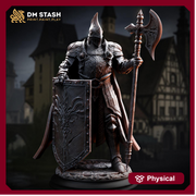 Paladin Miniature | Tower Shield Poleaxe Knight | Unpainted Resin DnD Pathfinder - Only-Games