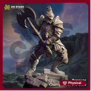 Human Paladin Fighter Full Platemail Great Axe  Miniature | 28mm,32mm,54mm,75mm,100mm Scales | Dungeons and Dragons Pathfinder | DM Stash - Only-Games