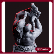 Ettin Giant fighting Paladin Fighter | 28mm & 32mm Scale | 97mm Tall | Dungeons and Dragons | Pathfinder Oger | Flesh of Gods| Tabletop RPG| - Only-Games