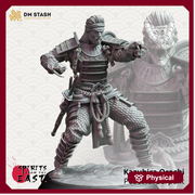 Human Male Samurai Animal Armor Fighter Kensai Miniature | 28mm,32mm,54mm,75mm,100mm Scales | Dungeons and Dragons Pathfinder | DM Stash - Only-Games