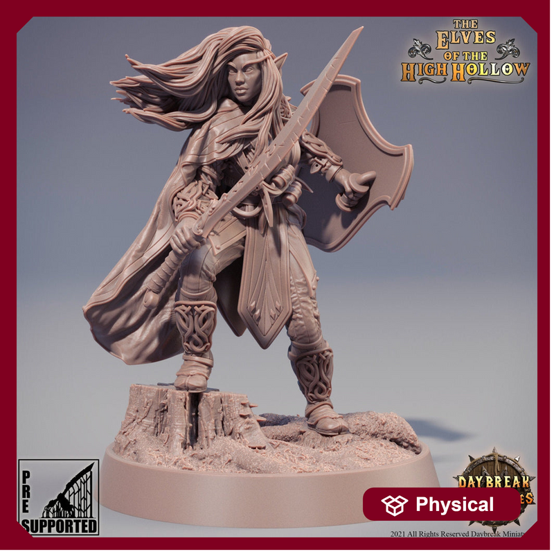 Wood Elf Ranger Fighter | Elf Fighter | Miniature | 28mm Scale | 32mm Scale | 75mm Scale | Pathfinder Figure | DnD | Elf Figurine unpainted| - Only-Games