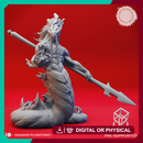Flame Salamander Spear - Tabletop Miniature (Pre-Supported)