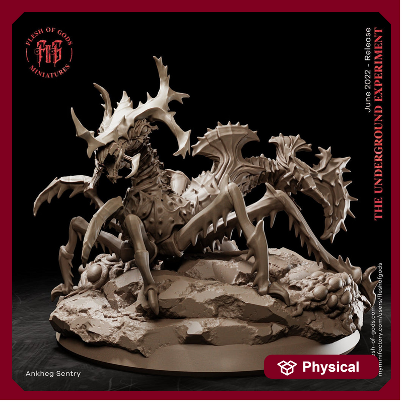 Ankheg Large Monstrosity  | 28mm, 32mm, 50mm,75mm Scales  - Monster Mini - Minis - D&D 5e - Pathfinder Figurine - Only-Games