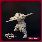 Orc / Half-Orc Fighter Archer Miniature | 28mm Scale | 32mm Scale | 75mm Scale Pathfinder Figure | DnD |  Figurine unpainted | - Only-Games