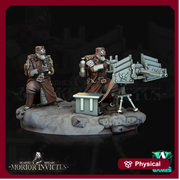 Sci-Fi Miniature Heavy Machine DualGun Army Veterans | 28mm,32mm,54mm,75mm Scales | Resin Mini | Morior Heavy infantry  | Archvillain Games - Only-Games