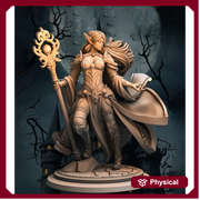 Elf Female Sorcerer, Wizard, Druid PC NPC Miniature NSFW Topless versions | 28mm,32mm,54mm,75mm,100mm Scales |  DnD 5e | Unpainted figure - Only-Games