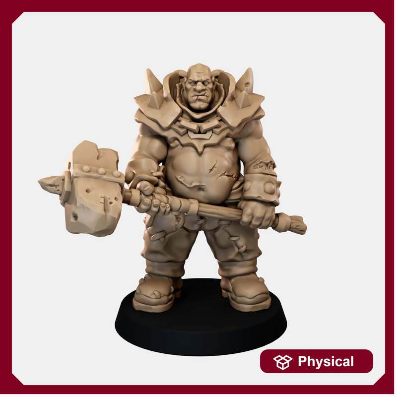Ogre Crusher Resin Miniature - Two-handed Hammer Option 2 - "The Ogre Wars" - Only-Games