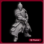 Human Fighter Samurai Kensa with Katana & Armor | DnD Miniature 28mm,32mm,54mm, 75mm,100mm Scale Pathfinder Figure/ DnD Figurine unpainted - Only-Games