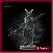 Satyr Warrior Miniature | Fey Spear Fighter Goat-Man | UNPAINTED Resin DnD Pathfinder - Only-Games