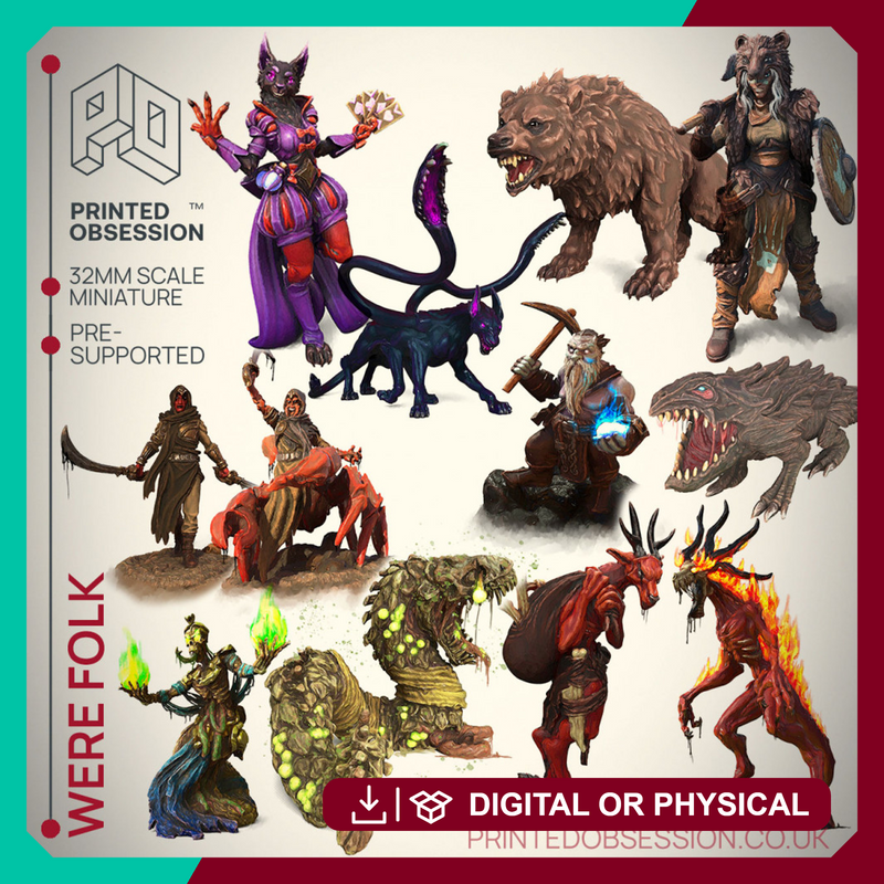 Were Folk - Transforming Creatures - 12 model - PRESUPPORTED - 32mm Scale