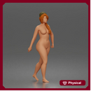 naked woman soldier walks