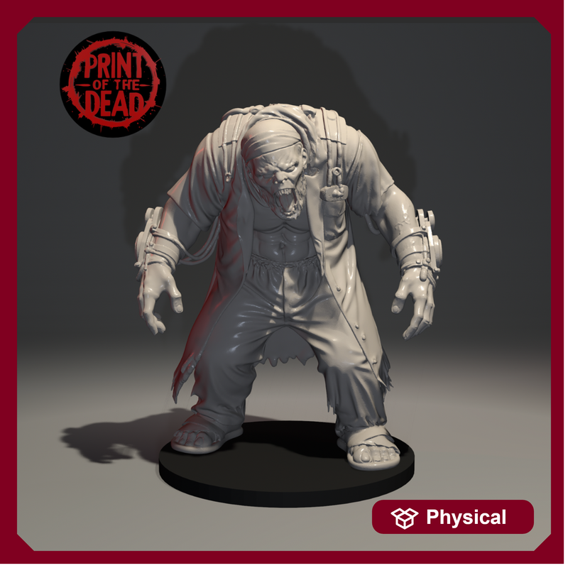 Print of the Dead - Drop 001 - Mercy Surgeon Zombie Boss - Printed in Grey Resin