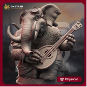 Luxodon Bard Elephant Folk Miniature | 28mm,32mm,54mm,75mm,100mm Scales | Dungeons and Dragons | Pathfinder | DM Stash - Only-Games