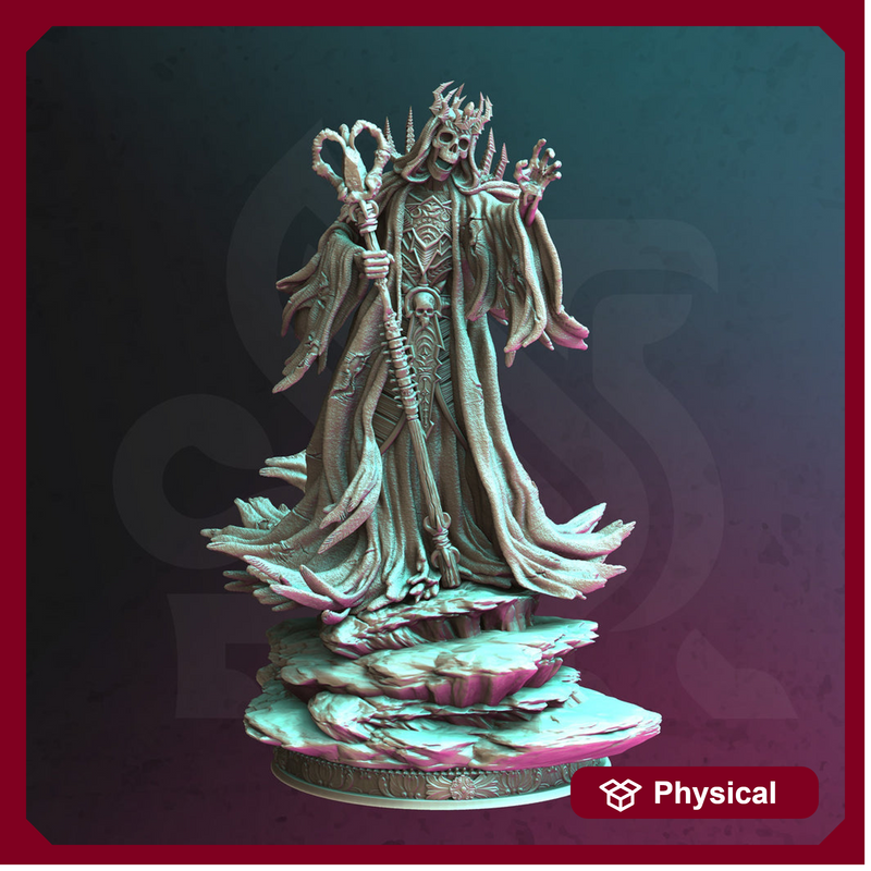 Undead Lich, Arch-Lich Monster Miniature | 28mm,32mm,54mm,75mm,100mm Scales | Dungeons and Dragons Pathfinder | DM Stash - Only-Games