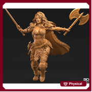 Female Legendary Fighter Battlemaster Barbarian PC or NPC | 28mm, 32mm Scales also 50mm and 100mm | Dungeons and Dragons | Pathfinder | - Only-Games