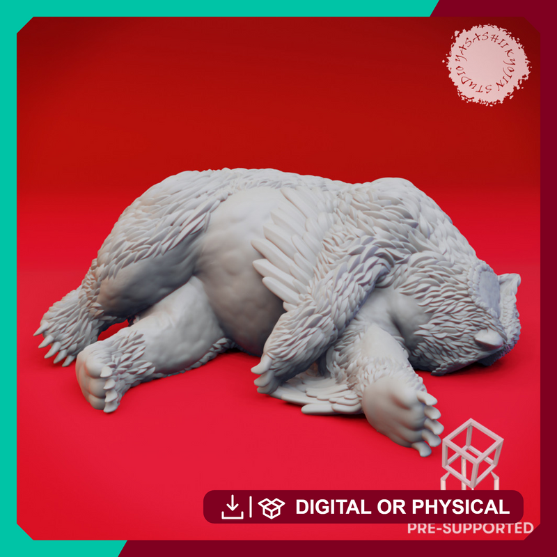 Defeated Owlbear - Book of Beast - Tabletop Miniature (Pre-Supported)