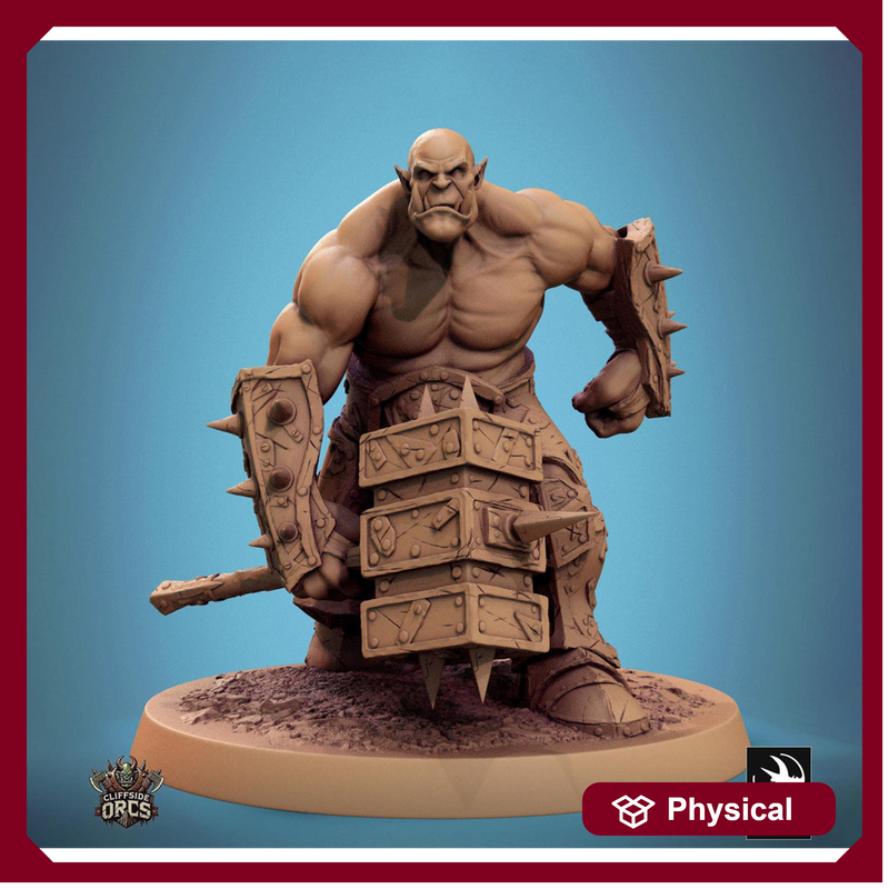 Orc Fighter Barbarian Battle Hammer, Half-Orc | Unpainted Scales: 28mm,32mm ,,54mm,75mm,100mm  Megaboss | Dungeons & Dragons 5e |Pathfinder - Only-Games