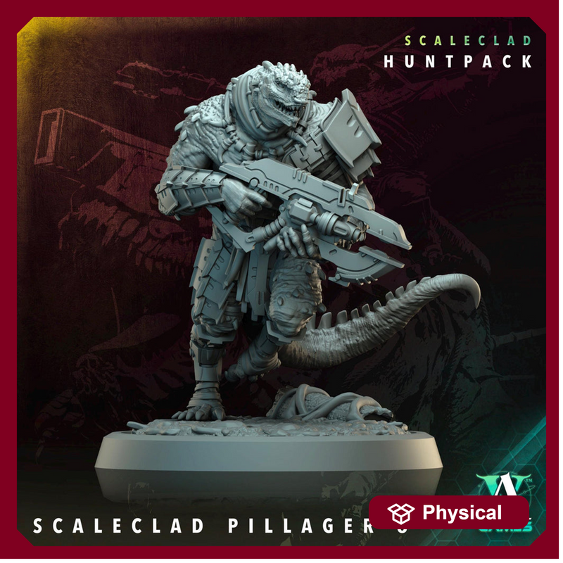 Sci-Fi Miniature Alien Shapers, Scaleclad Pillager | 28mm,32mm, 54mm, 75mm,100mm Scales | Resin Mini | Archvillain Games - Only-Games