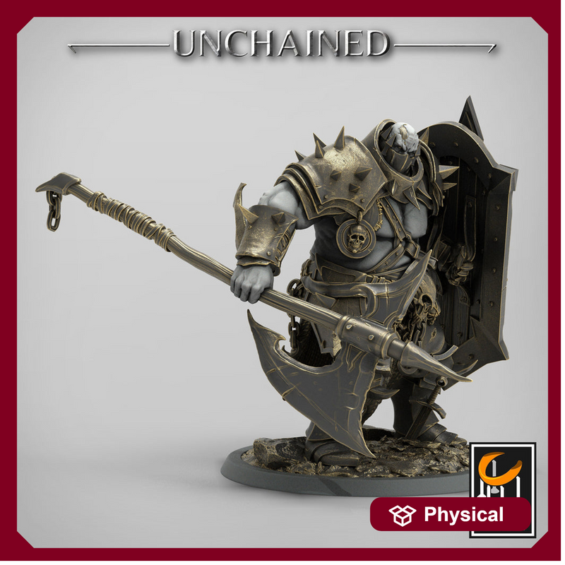 Heavy Chaos Knight Army |Oathbreaker Paladin, Great Axe and Shield |28mm,32mm,54mm, 75mm , 100mm scale Tall|Dungeons and Dragons |Pathfinder - Only-Games