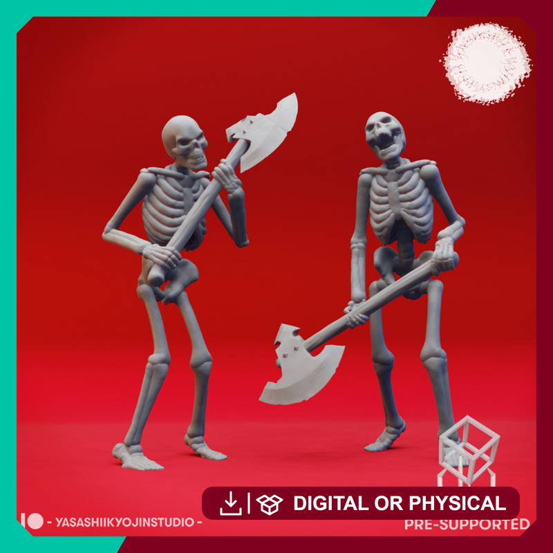 Skeleton Axemen - Book of Beasts - Tabletop Miniatures (Pre-Supported)