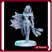 Female Pinup Paladin Fighter | 28mm,32mm,75mm Scale Dungeons and Dragons 5e Miniature Unpainted Figurine D&D Tabletop RPG Fantasy Gaming - Only-Games