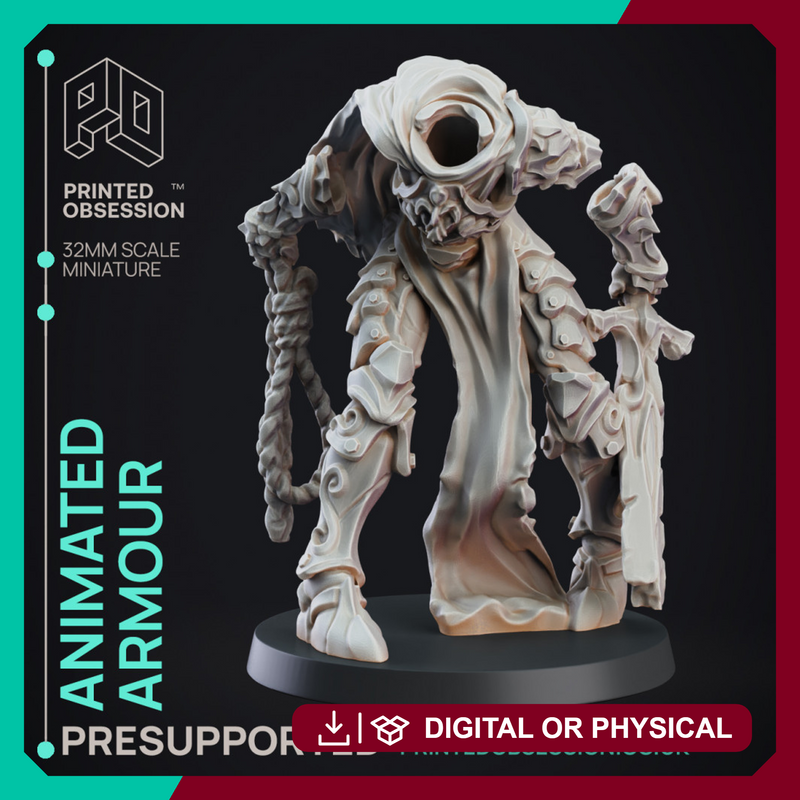 Animated Armour - Construct - PRESUPPORTED - D&D 32mm