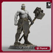 Barbarian Human / Goliath, Ranger,Fighter, with Big Hammer, DnD Unpainted Miniature| 28mm, 32mm,54mm,75mm,100mm Scales | Dungeons & Dragons - Only-Games