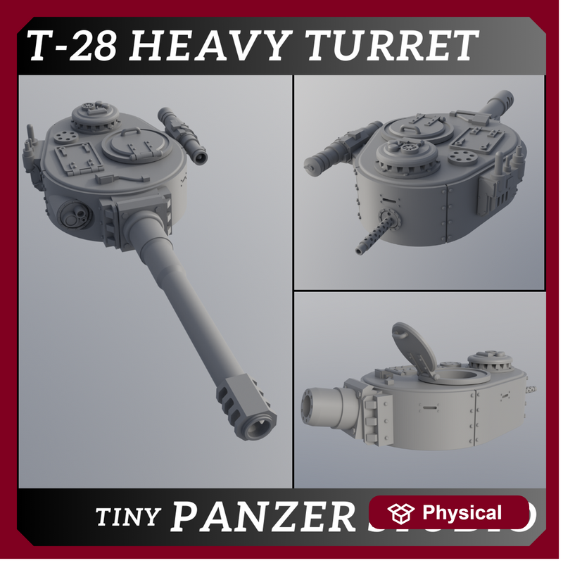 Grimdark T28 Heavy Turret compatible with Imperial and Space Marine vehicles