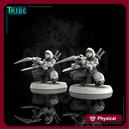 (0023) Female human elf ninja normal and undead with sickles