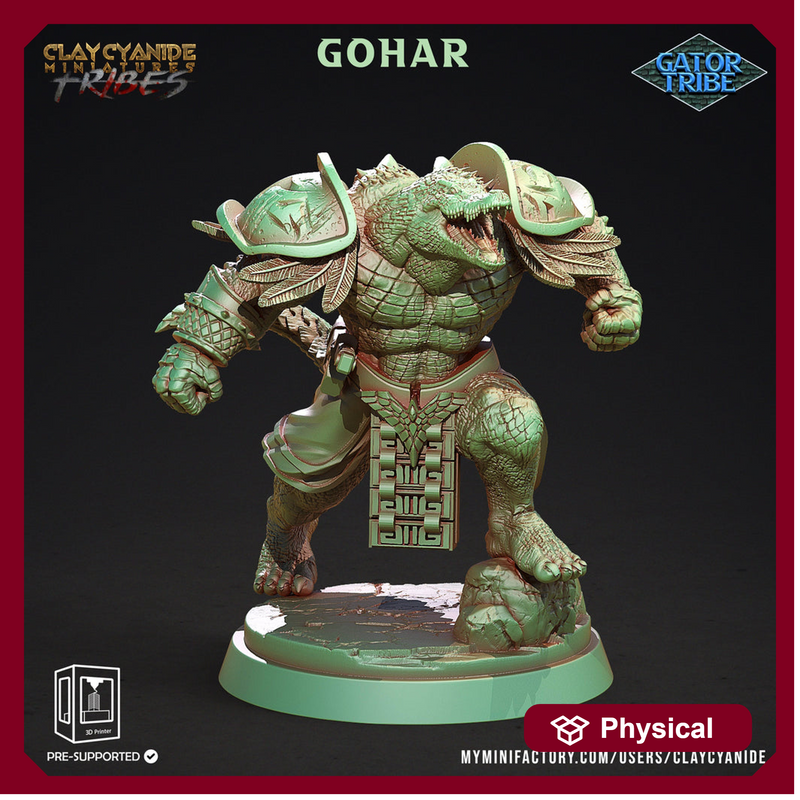 Crocodilian Brawler, Lizardfolk Lizardman mini | 28mm, 32mm, 75mm,100mm Scale Resin Miniature | Dungeons and Dragons Miniatures| Pathfinder - Only-Games