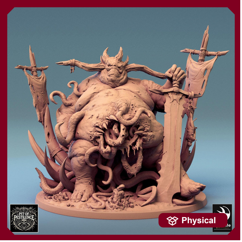 Flesh Golem Abomination Pestilence Demon (4 sizes) | 110mm Tall Proxy size | Large, Huge, Gargantuan D&D scale | Daemon Mini | Wargames  | - Only-Games