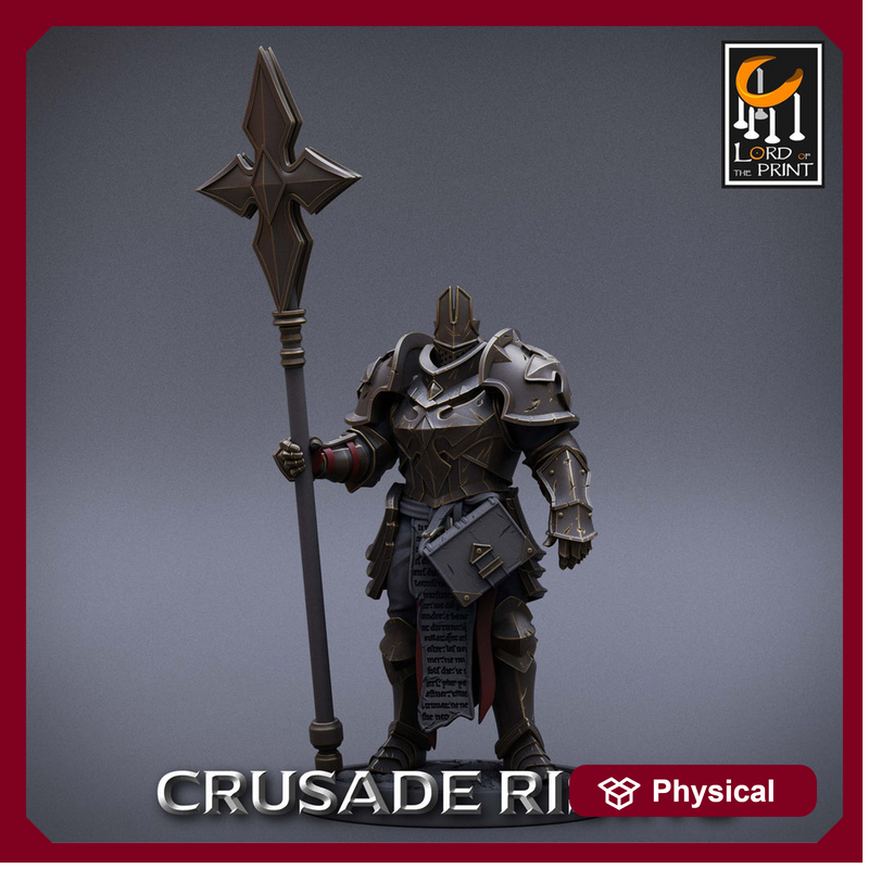 Paladin Knight Templar Cleric Unpainted Miniature | 28mm, 32mm,54mm,75mm, 100mm Scales | Dungeons and Dragons |Pathfinder |Lord of The Print - Only-Games