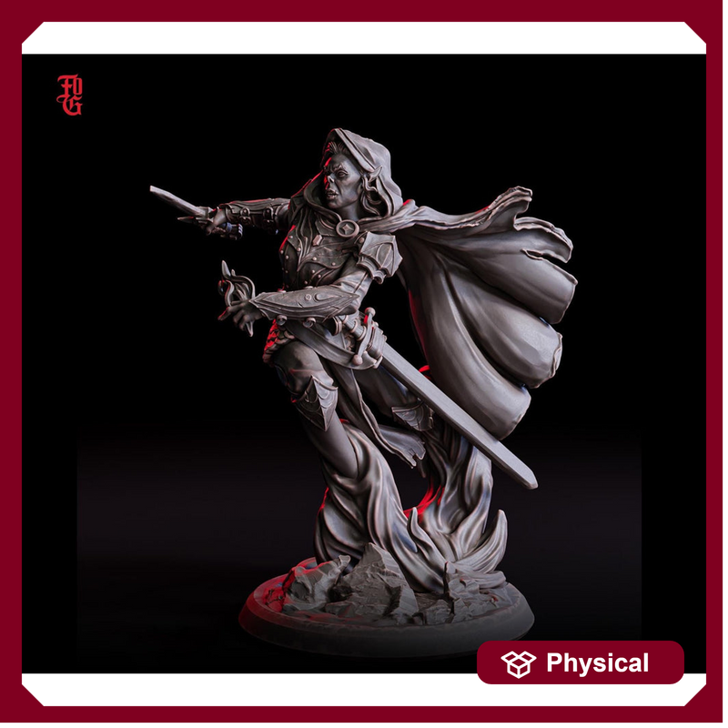 Githyanki Female Fighter Eldritch Knight, Warlock Hexblade PC / NPC | 28mm,32mm,54mm75mm,100mm Scales | Mini D&D Pathfinder |Flesh of Gods - Only-Games