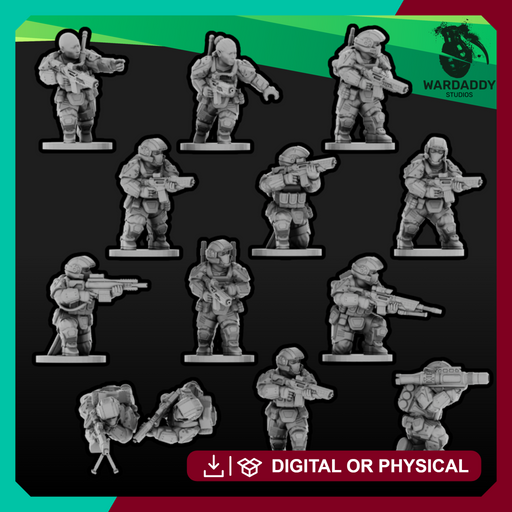 Sci-Fi Expeditionary Drop Troops- Squad 1 (15mm) - Only-Games