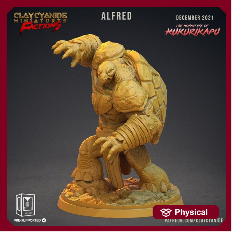 Tortle PC or NPC Fighter Barbarian Monk unarmed Combat Grappler | 28mm, 32mm,75mm Scales | Dungeons and Dragons | Pathfinder |Clay Cyanide - Only-Games