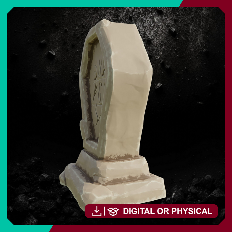 Tombstone 4 - Graveyard Terrain STL, DnD & Wargaming Scenery