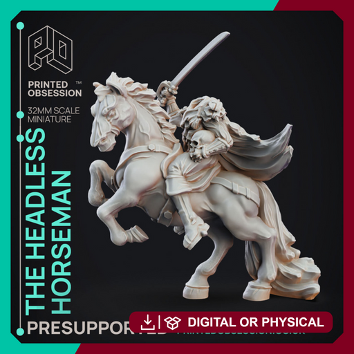 Headless horseman - Undead Rider - PRESUPPORTED - 32mm scale - Only-Games