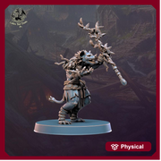 Gnoll Druid, Shaman, Cleric| Resin Miniature| Dungeons and Dragons | 28mm,32mm,54mm,75mm,100mm Scales | Pathfinder hyena humanoid | D&D 5e | - Only-Games