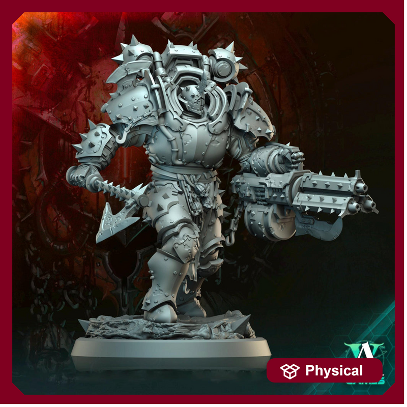 Sci-Fi Miniature Chaos Space Knight, Hellscape Praetorian | 28mm,32mm, 54mm, 75mm,100mm Scales | Resin Mini | Archvillain Games - Only-Games