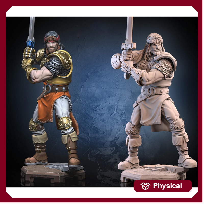 Human Fighter Paladin Ranger  PC NPC |Unpainted Miniature| 5 Sizes /Scales | Pathfinder Figure D&D - Only-Games