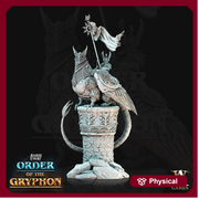 Griffon with Paladin Fighter Knight Rider  | 28mm and 32mm Scale |  Griffon Cavalry | Dungeons and Dragons 5e Miniatures | Pathfinder | - Only-Games