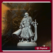 Human Fighter Ranger with Sword Miniature | 28mm,32mm,54mm,75mm,100mm Scales | Pathfinder Figure | DnD Mini unpainted | Dungeons & Dragons - Only-Games